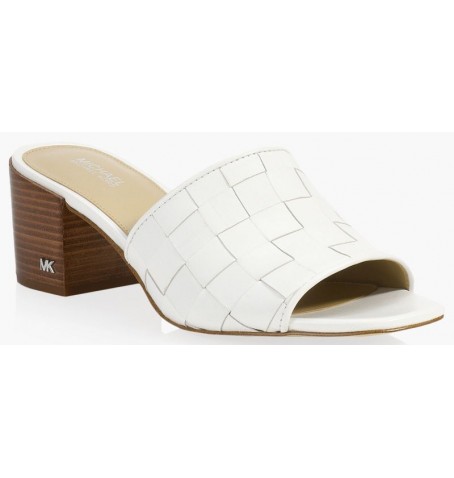 Michael kors INGRID WOVEN MIDHEEL MULE 40S3IGMS - Blanc - 40S3IGMS$14MK