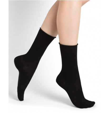 Bleu Forêt CHAUSSETTES COTON VELOUTÉ UNIES - Noir - 6594$AR5