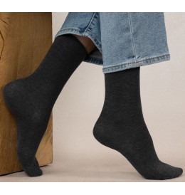 Bleu Forêt CHAUSSETTES COTON VELOUTÉ UNIES - Argent gris - 6594$T8H