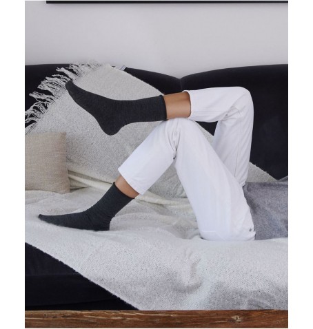 Bleu Forêt CHAUSSETTES LAINE FINE, INT. COTON - Argent gris - 6700$T8H