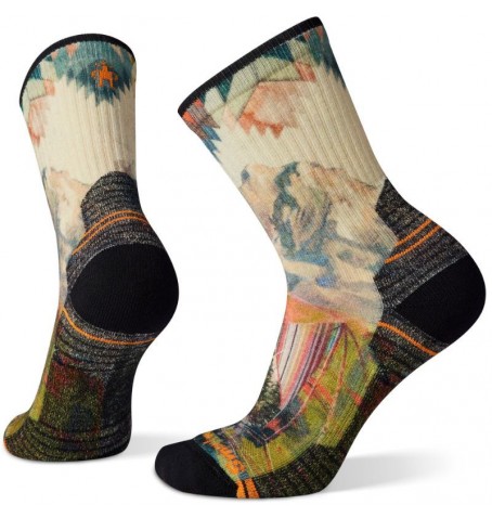 Smartwool HIKE LIGHT CUSHION MOUNTAIN PRINT CREW - Noir - SW001569$100