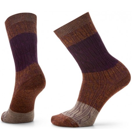 Smartwool EVERYDAY COLOR BLOCK CABLE CREW - Bourgogne - SW001832$H88