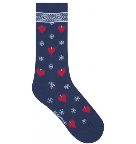 Bleu Forêt CHAUSSETTES COEURS DE NOËL - Bleu - 6391$JI8