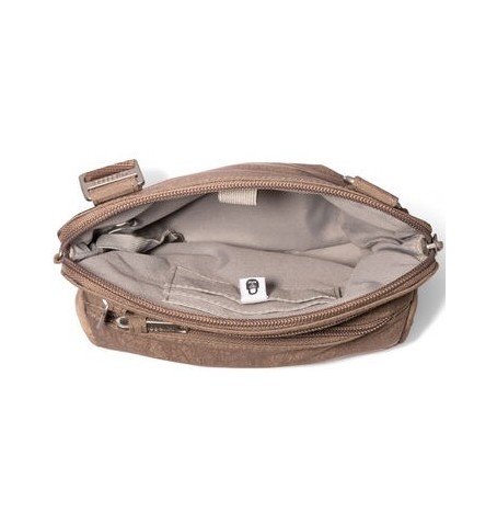 Baggallini ACB921 SECURTEX ANTI-THEFT CROSSBODY - Taupe - ACB921$B0220