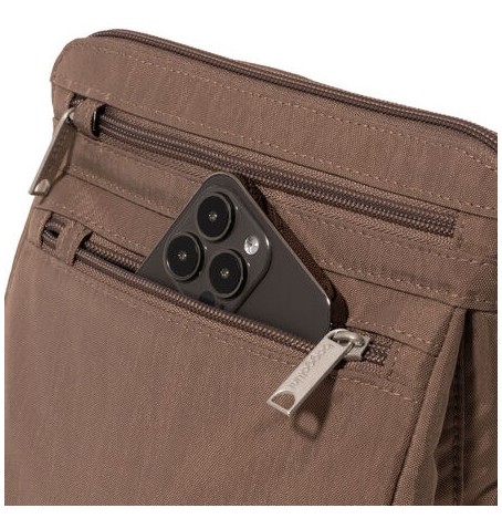 Baggallini ACB921 SECURTEX ANTI-THEFT CROSSBODY - Taupe - ACB921$B0220