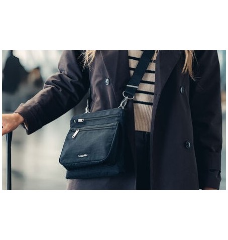 Baggallini ACB921 SECURTEX ANTI-THEFT CROSSBODY - Argent gris - ACB921$B0942