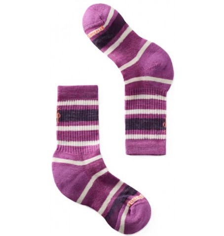 Smartwool KIDS' HIKE LIGHT CUSHION STRIPED - Mauve - SW001693$A22