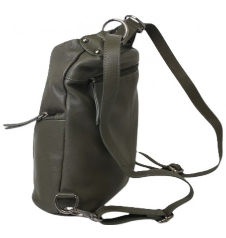 The trend 4350073 LIMONCINA LEATHER BAG - Green khaki - 4350073$250