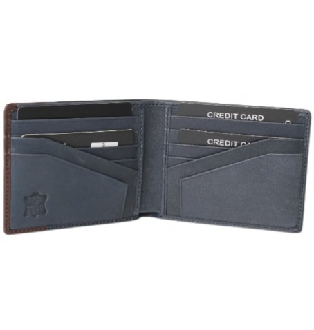 The trend 6057076 PORTEFEUILLE CUIR ITALIEN - Bleu - 6057076$66