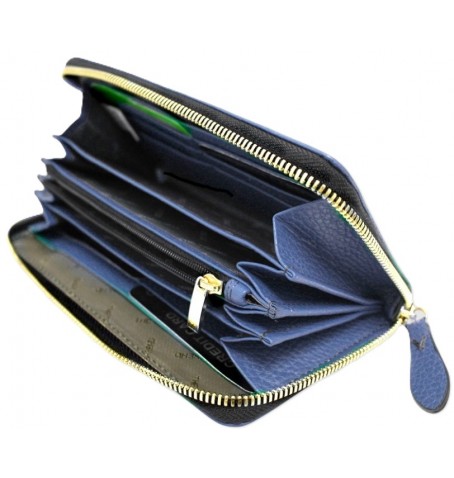 The trend 2468176 ITALIAN LEATHER WALLET - Blue - 2468176$100
