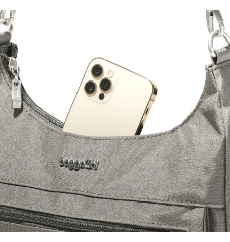 Baggallini MHM800 MODERN POCKET HALF MOON BAG - Silver Grey - MHM800$18