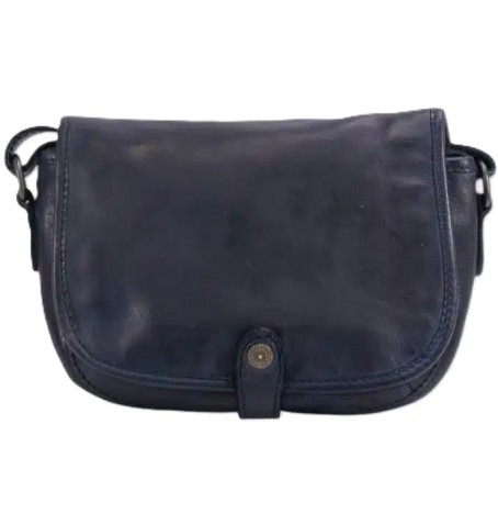 The trend 22505 VERA ITALIAN LEATHER BAG - Blue - 22505$100
