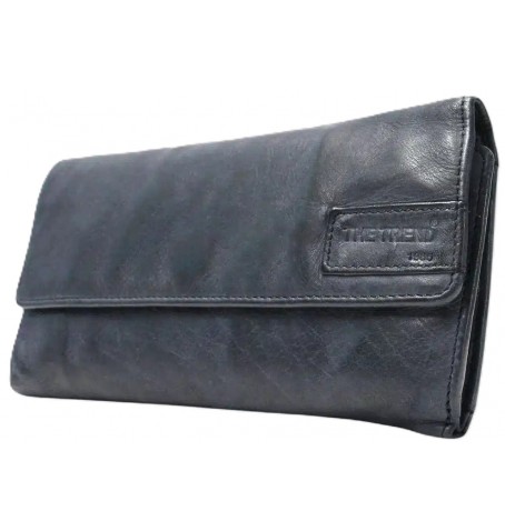 The trend 22245 LONG ITALIAN LEATHER WALLET - Blue - 22245$100